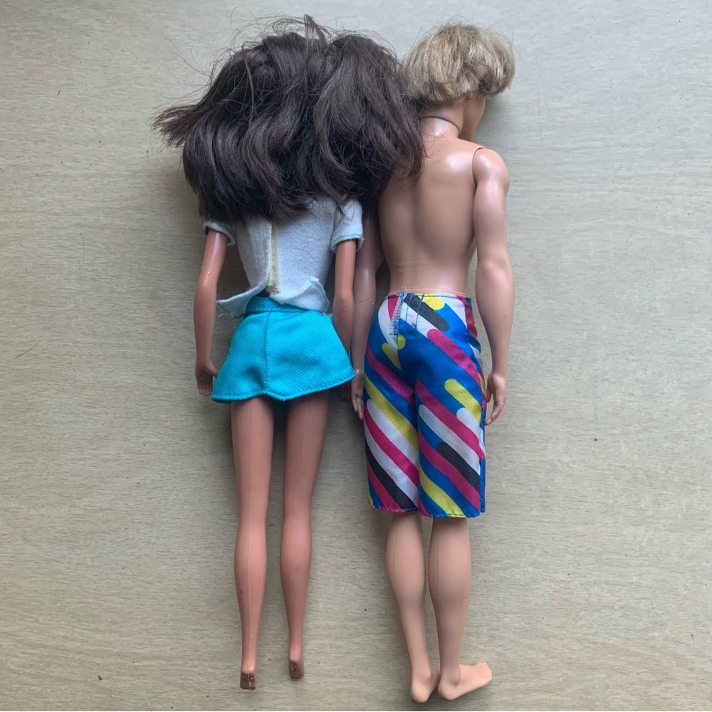 Barbie 1966 and Ken Doll Rooted Blonde Hair with Blue Eyes in Swim Trunks 2009 - Picture 2 of 7